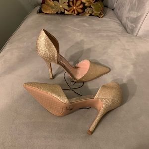 Chinese Laundry gold glitter heels